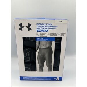 Under Armour Performance Tech Mesh 9"‎ Boxerjock 3-Pack - Black / Castlerock